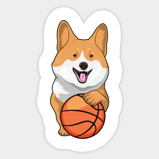 Corgi Basketball player Basketball Sticker